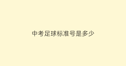 中考足球标准号是多少(中考足球是几号足球2021)