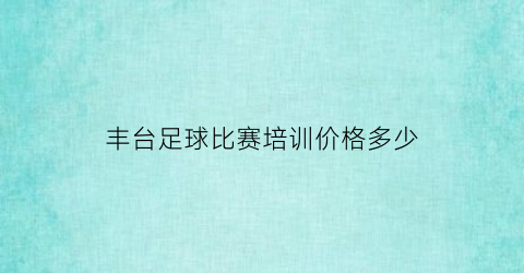 丰台足球比赛培训价格多少