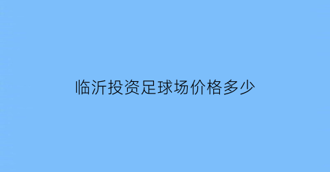 临沂投资足球场价格多少(临沂足球训练基地)