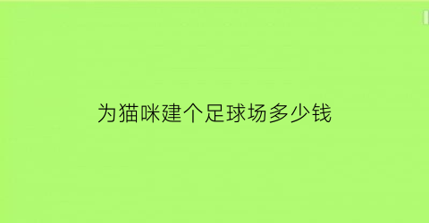 为猫咪建个足球场多少钱(建个猫舍需要多少钱)