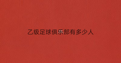 乙级足球俱乐部有多少人(乙级足球联赛球员收入)