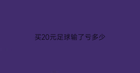 买20元足球输了亏多少