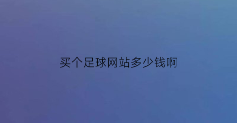 买个足球网站多少钱啊(买足球的正规平台)