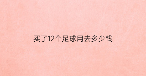 买了12个足球用去多少钱(买一个足球需要15元三个月了终于买到足球了)