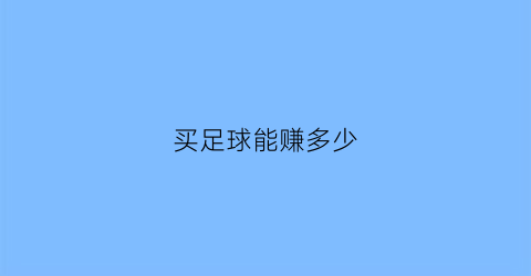 买足球能赚多少