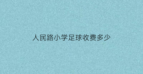 人民路小学足球收费多少