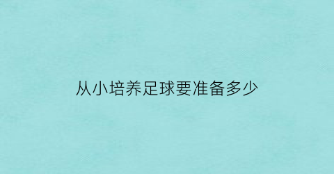 从小培养足球要准备多少(培养孩子足球需要多少钱)