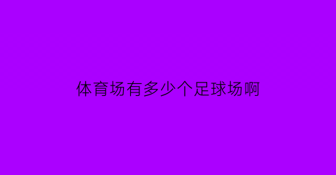 体育场有多少个足球场啊(体育场有多少个座位)