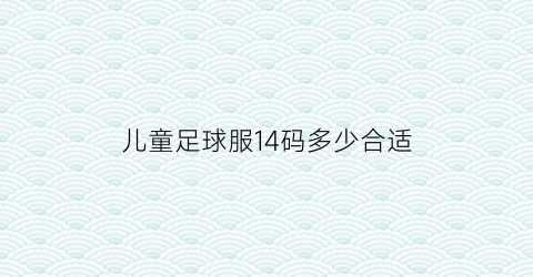 儿童足球服14码多少合适(儿童足球服尺码)