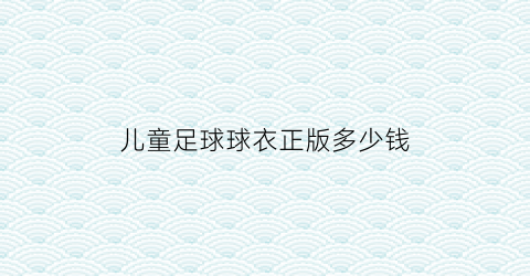 儿童足球球衣正版多少钱