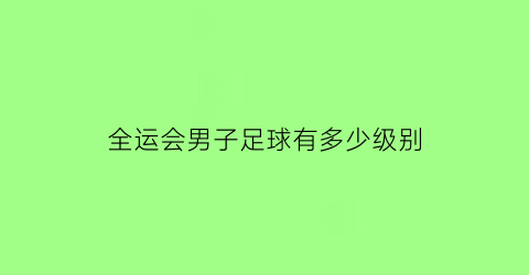 全运会男子足球有多少级别(全运会男子足球有多少级别比赛)