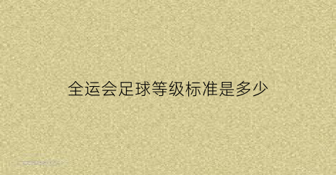 全运会足球等级标准是多少(全运会足球算几块金牌)