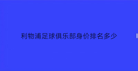 利物浦足球俱乐部身价排名多少(利物浦足球俱乐部球星)