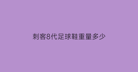 刺客8代足球鞋重量多少