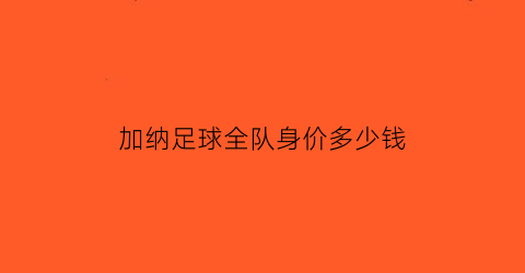 加纳足球全队身价多少钱(加纳足球队名单)