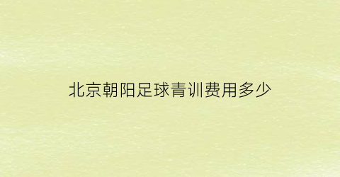 北京朝阳足球青训费用多少