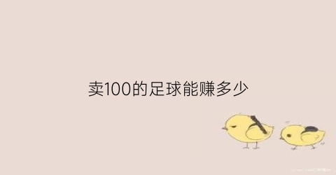 卖100的足球能赚多少(100块的足球)