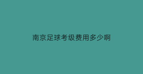 南京足球考级费用多少啊(南京足球考级费用多少啊一年)