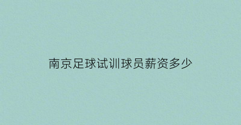 南京足球试训球员薪资多少(南京足球教练员招聘)