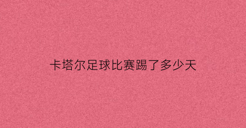 卡塔尔足球比赛踢了多少天(卡塔尔2022年足球)