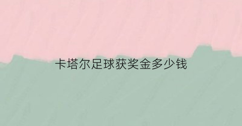 卡塔尔足球获奖金多少钱(卡塔尔冠军奖金)