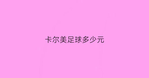 卡尔美足球多少元