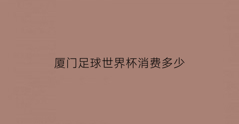 厦门足球世界杯消费多少(2020厦门足球俱乐部)