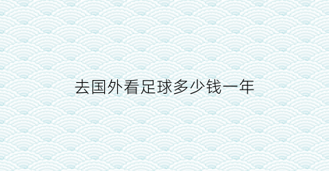 去国外看足球多少钱一年(去国外踢球)