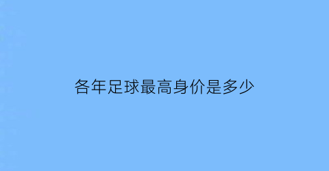 各年足球最高身价是多少