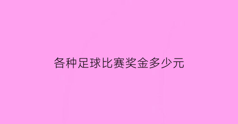 各种足球比赛奖金多少元(足球比赛奖金发放方案)