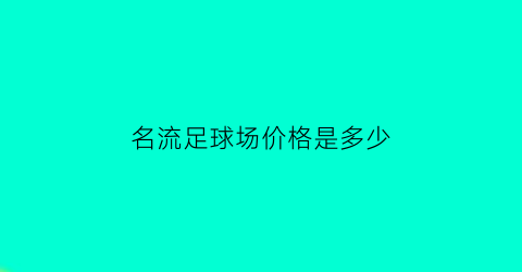 名流足球场价格是多少