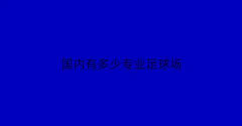 国内有多少专业足球场(国内有几个专业足球场)