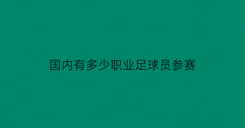 国内有多少职业足球员参赛(中国有多少职业足球俱乐部)