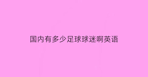 国内有多少足球球迷啊英语