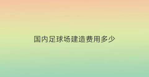 国内足球场建造费用多少(建足球场要多少钱)