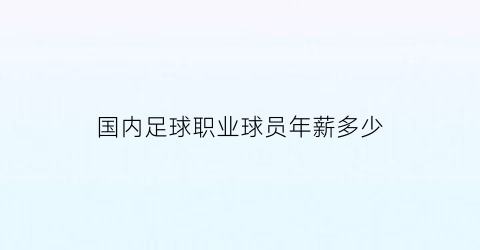 国内足球职业球员年薪多少(国内足球职业球员年薪多少钱)