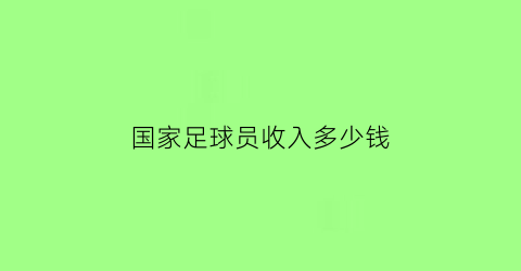 国家足球员收入多少钱