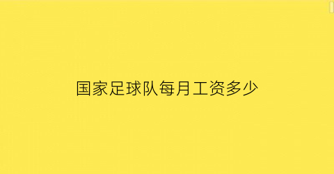 国家足球队每月工资多少(国家足球队队员年收入多少)