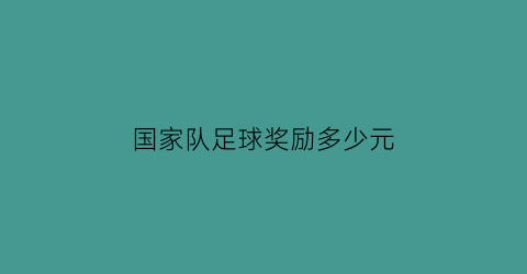 国家队足球奖励多少元