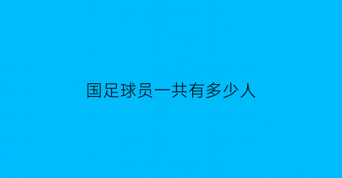 国足球员一共有多少人