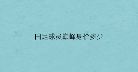 国足球员巅峰身价多少(国足阵容身价)