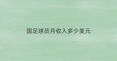 国足球员月收入多少美元(国足球员月收入多少美元啊)