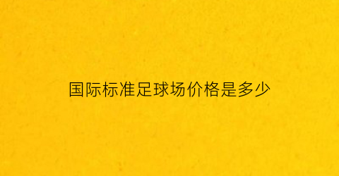 国际标准足球场价格是多少