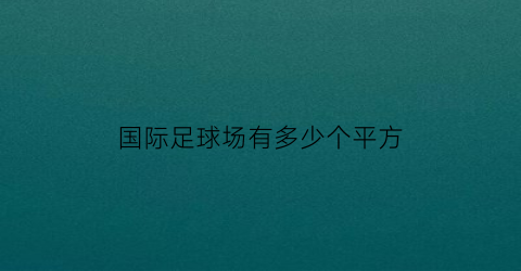 国际足球场有多少个平方(国际足球场长多少米宽多少米)