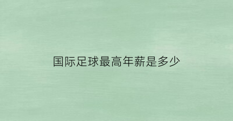 国际足球最高年薪是多少(国际足球最高年薪是多少啊)