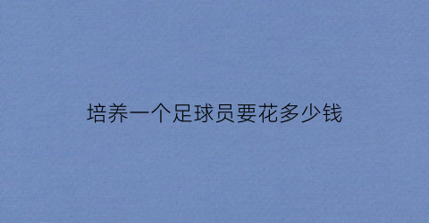 培养一个足球员要花多少钱(从小培养一个足球运动员要多少钱)