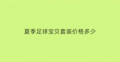 夏季足球宝贝套装价格多少(足球宝贝有什么用)