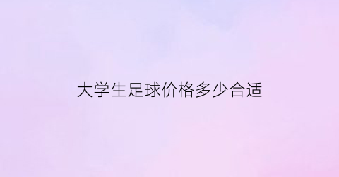 大学生足球价格多少合适(学生足球价格一般多少合适)