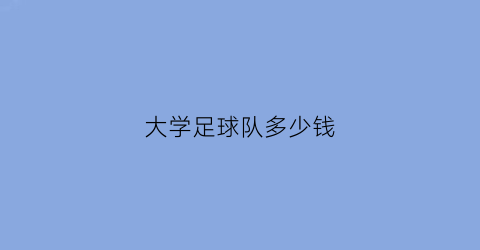 大学足球队多少钱