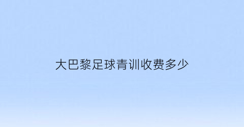 大巴黎足球青训收费多少(大巴黎足球青训收费多少钱)